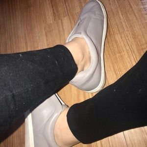 gray slip-on halogen shoes
